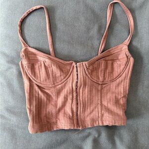 Jonathan Simkhai Mauve Ribbed Top